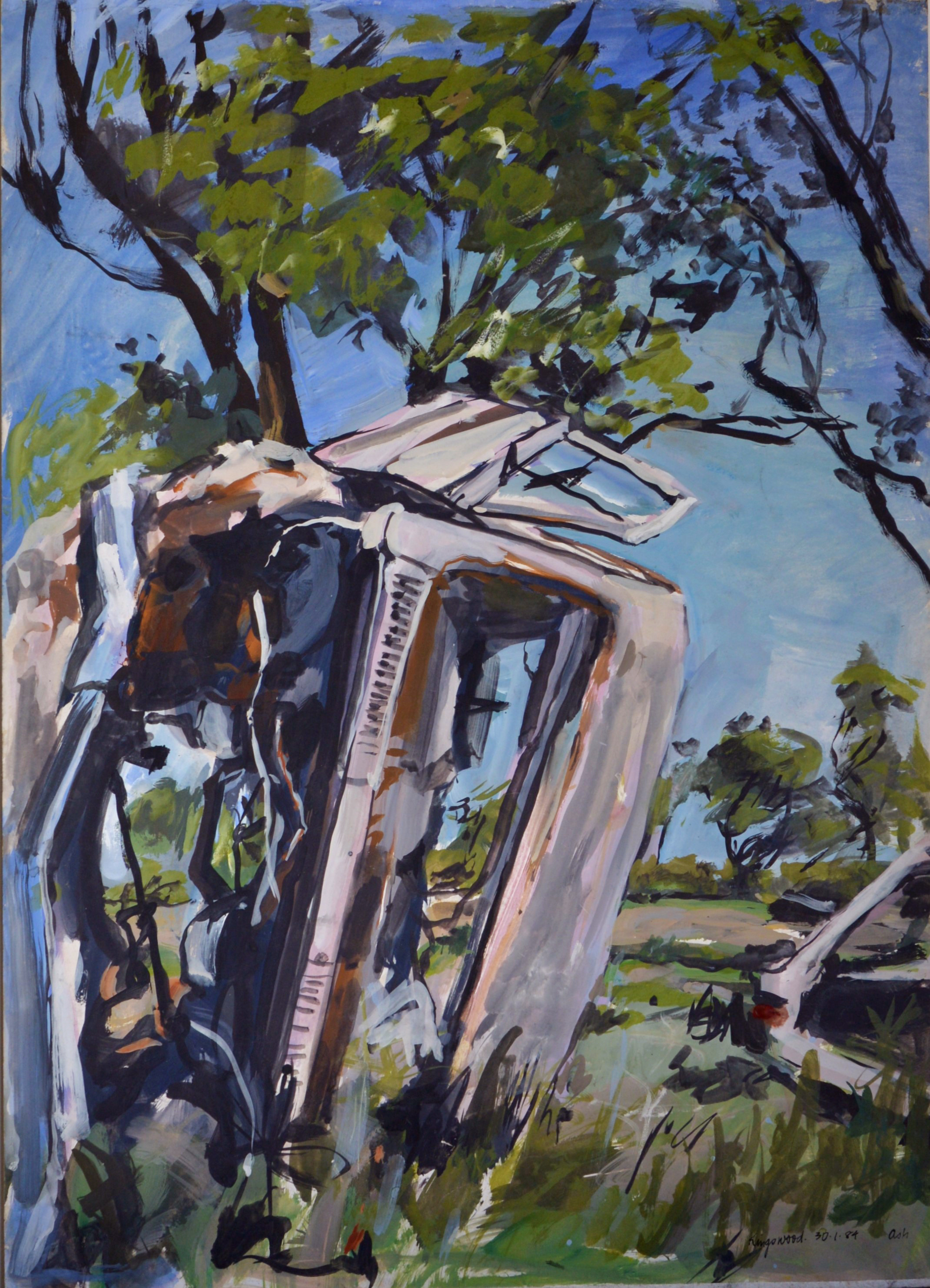 Wreckage (Kingswood) 1984 gouache on paper 85 x 61cm