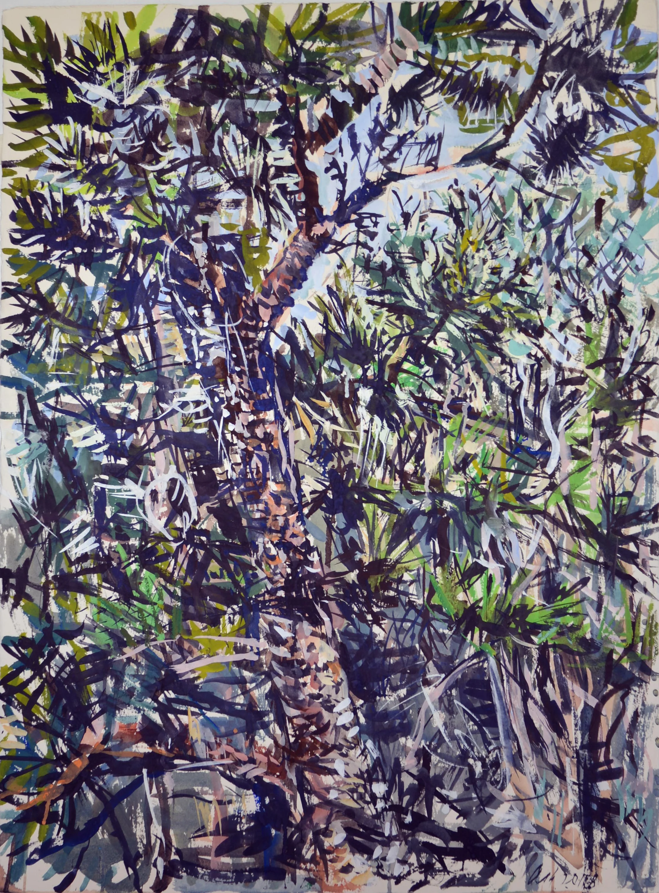 Wallum Landscape 2 (Kathleen McArthur Reserve) 2018 gouache on rag paper 78 x 57cm