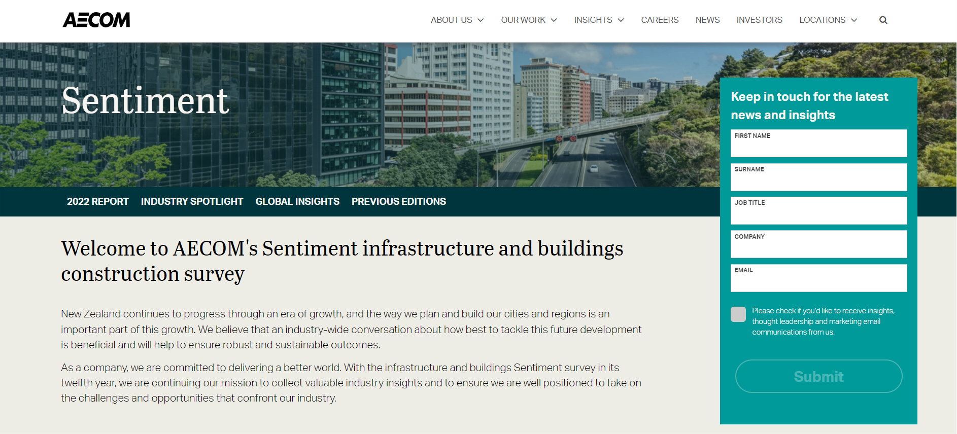   Sentiment microsite  