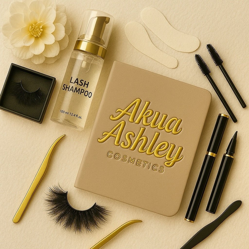 Everything you need for a flawless lash look in one ✨must-have✨ set: @akuaashleycosmetics 
✔️ 5D Mink Lashes
✔️ Lash Shampoo
✔️ Glue Liner Pen

Stay slayed AND sanitized 💅🏾 This trio keeps your lashes bold, clean, &amp; locked in all day 👁️🔥
 @ak