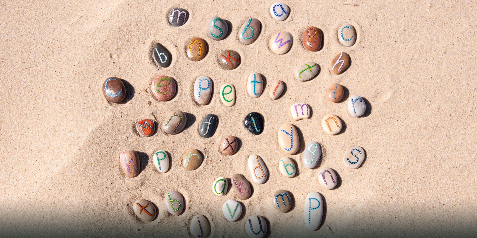 Small alphabet pebbles