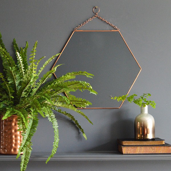 Copper wall mirror www.miafleur.com