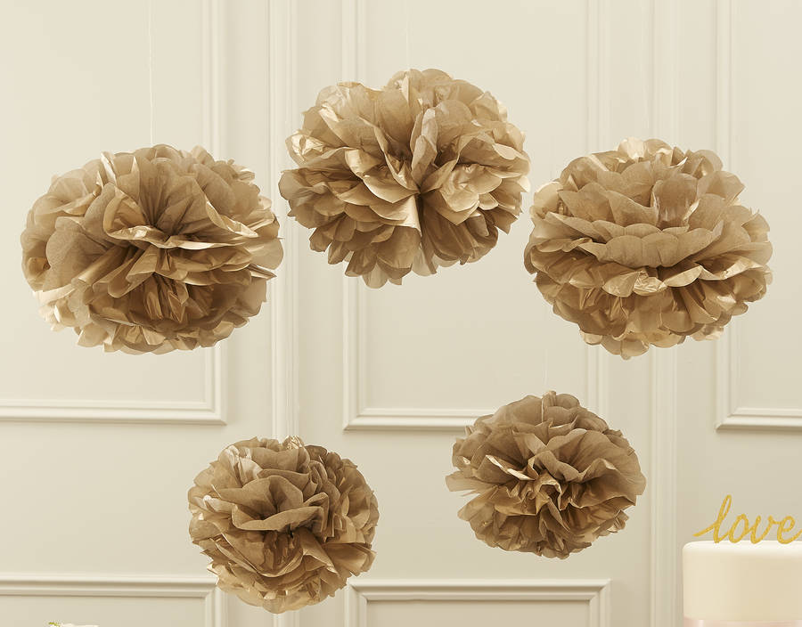 Metallic pom pom set www.notonthehighstreet.co.uk