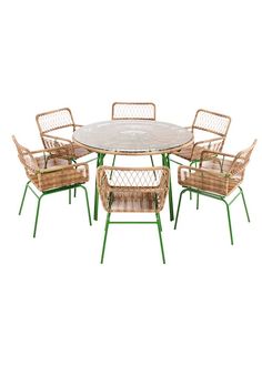 Lyra 6 seater dining table in Green by Made.com