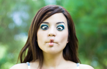 Facial yoga fish face