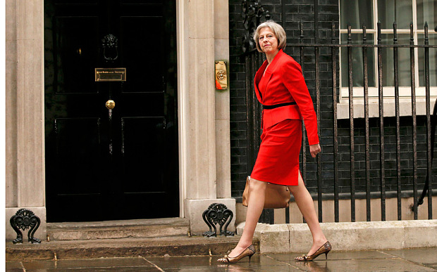 New PM Theresa May puts her best foot forward