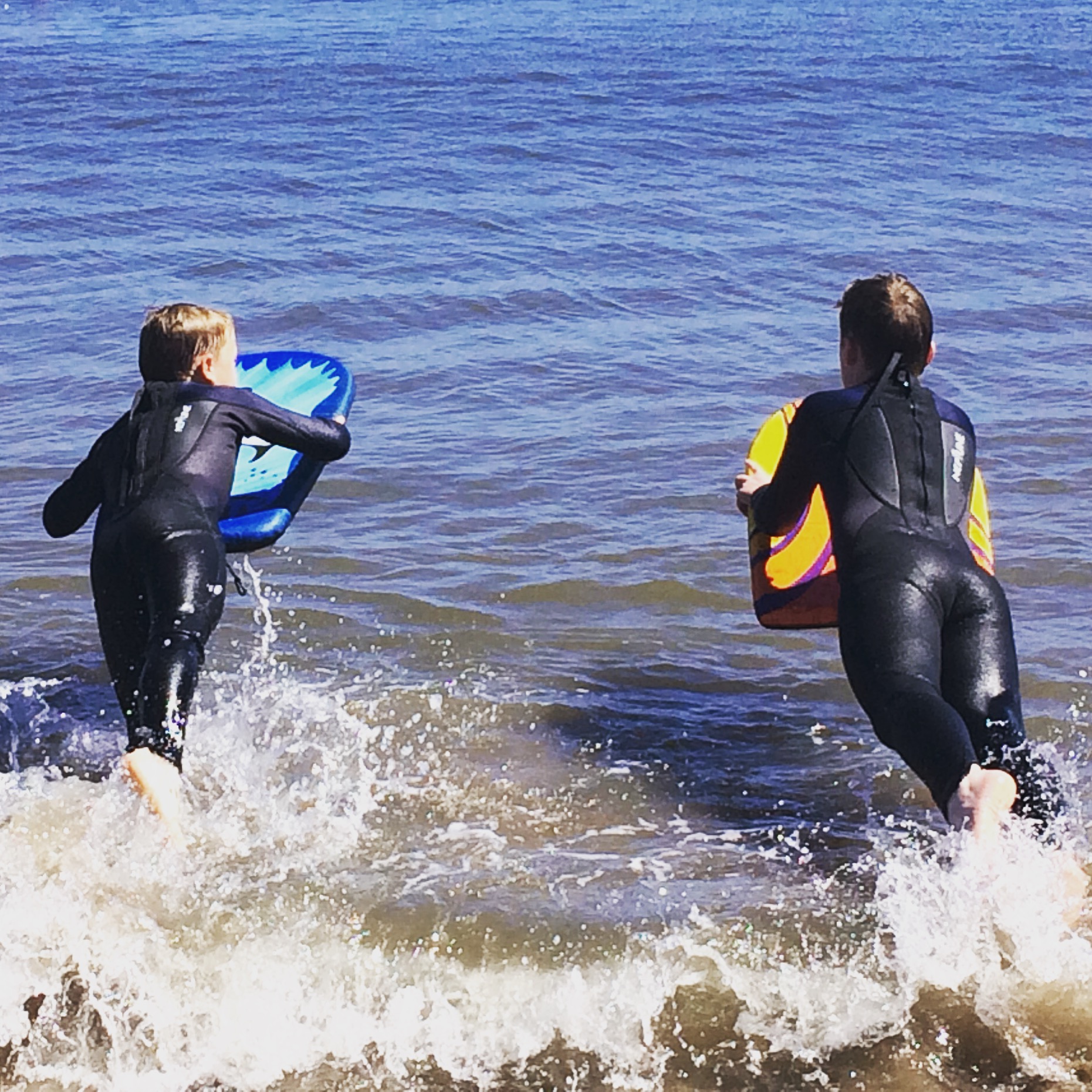 My boys kicking off the summer holidays in style at North Bay, Scarborough
