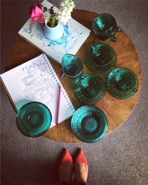The vintage emerald glass tea set that renewed my interest in coffee mornings