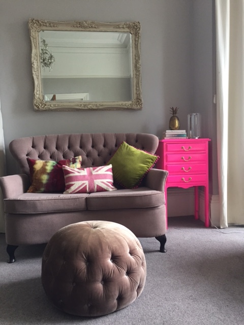 Neon pink music chest currently making its presence felt in my lounge