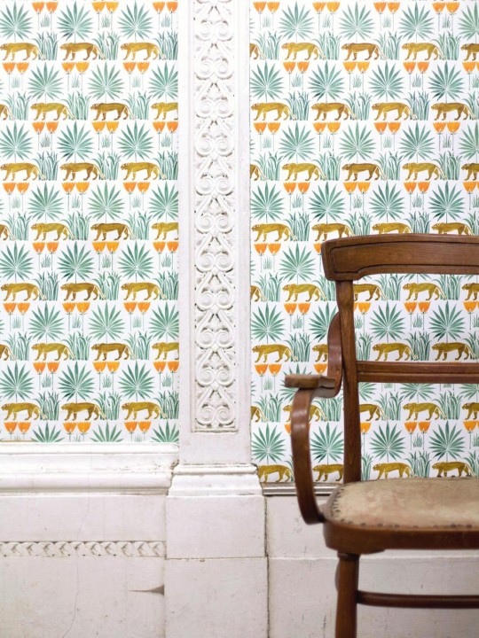 Lioness and Palms wallpaper £140 per roll by Common Room