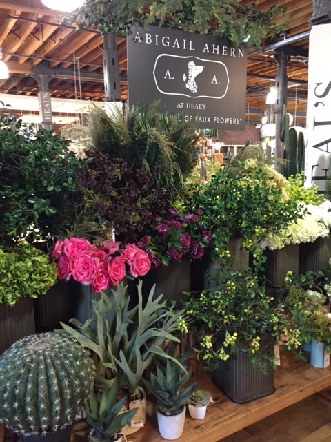 Abigail Ahern's faux flower shop at Heals in Redbrick, near Leeds.