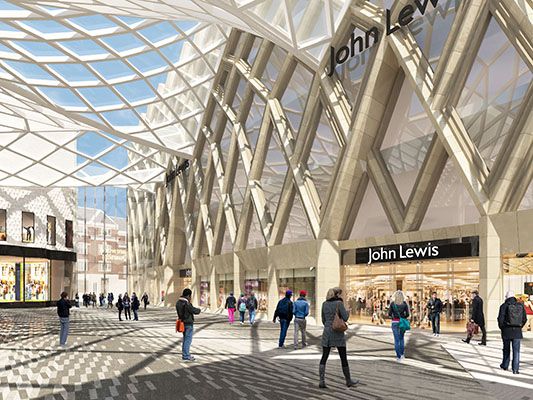 Artist impression of John Lewis in the new Victoria Gate shopping complex, Leeds