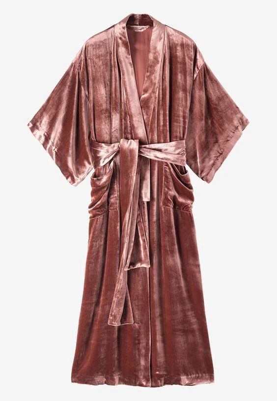 Silk velvet kimono £285 Toast