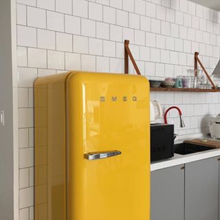 Yellow SMEG refrigerator £993 John Lewis