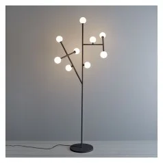 Astrid black metal and glass floorlamp £295