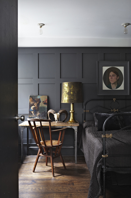 Paneling in Farrow and Ball Railings