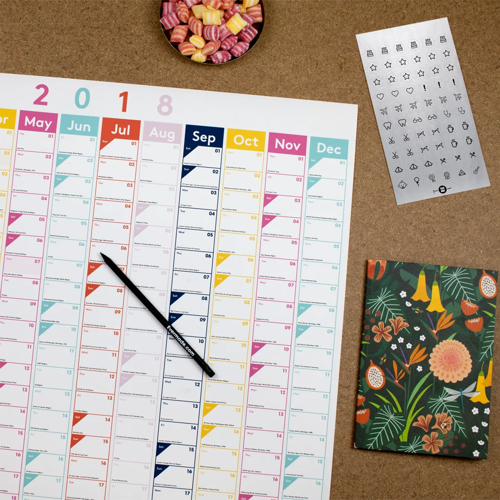 2018 year planner £10 by www.evermade.co.uk