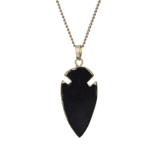 Arrow jade pendant (black) £38 www.featherandnest.co.uk
