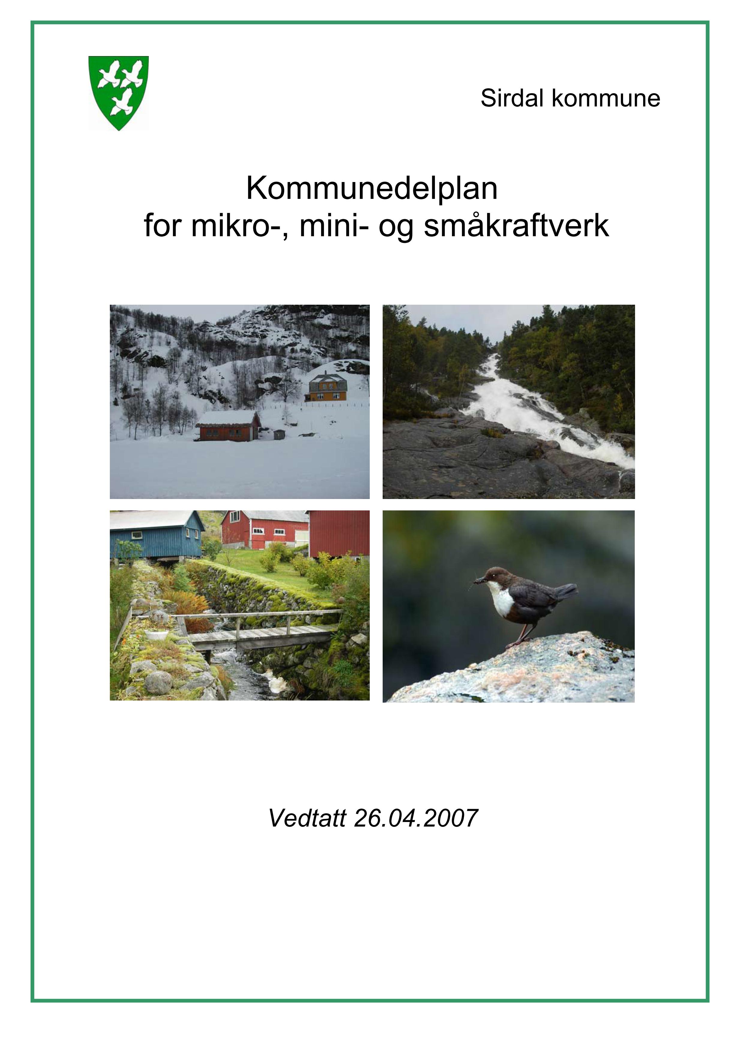 Kommunedelplan småkraft, Sirdal kommune
