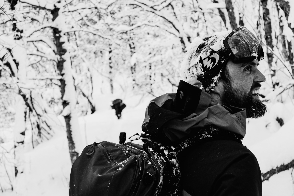 Happy, snowy guide.