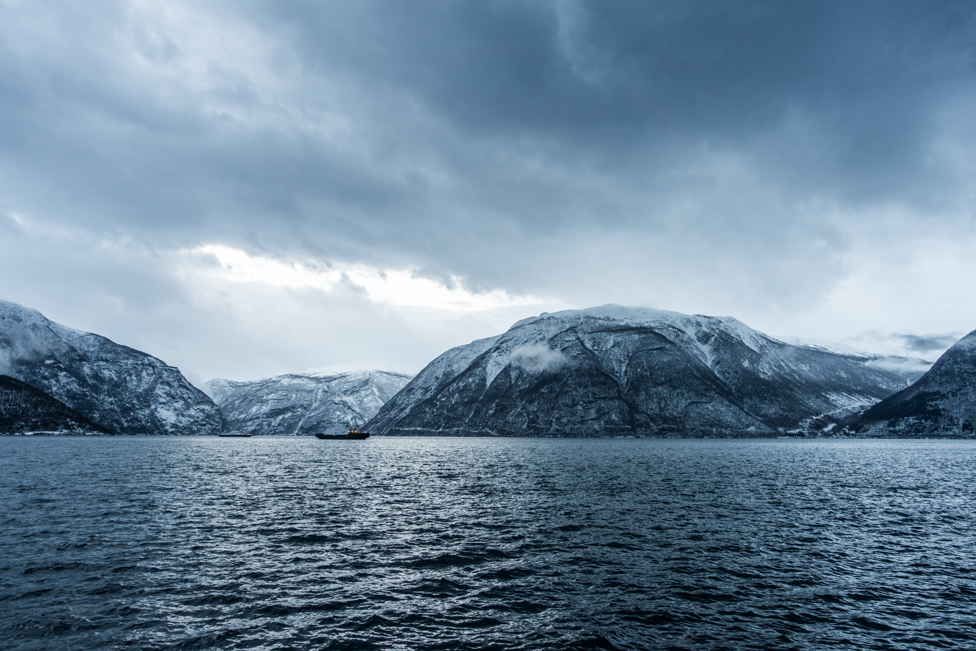 To pass the fjord on the way home you have to take the ferry.
