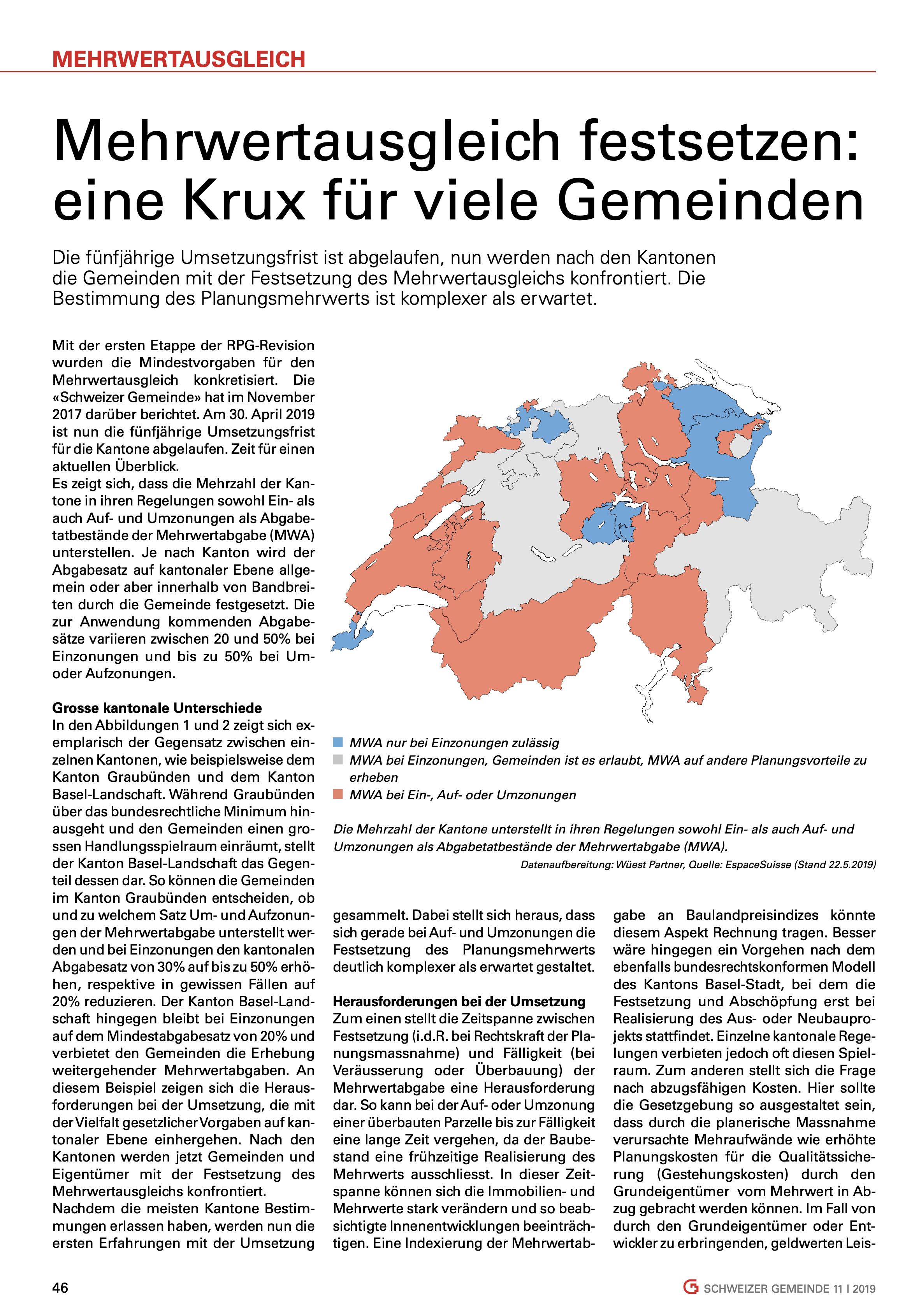 Mehrwertausgleich festsetzen: eine Krux für viele Gemeinden