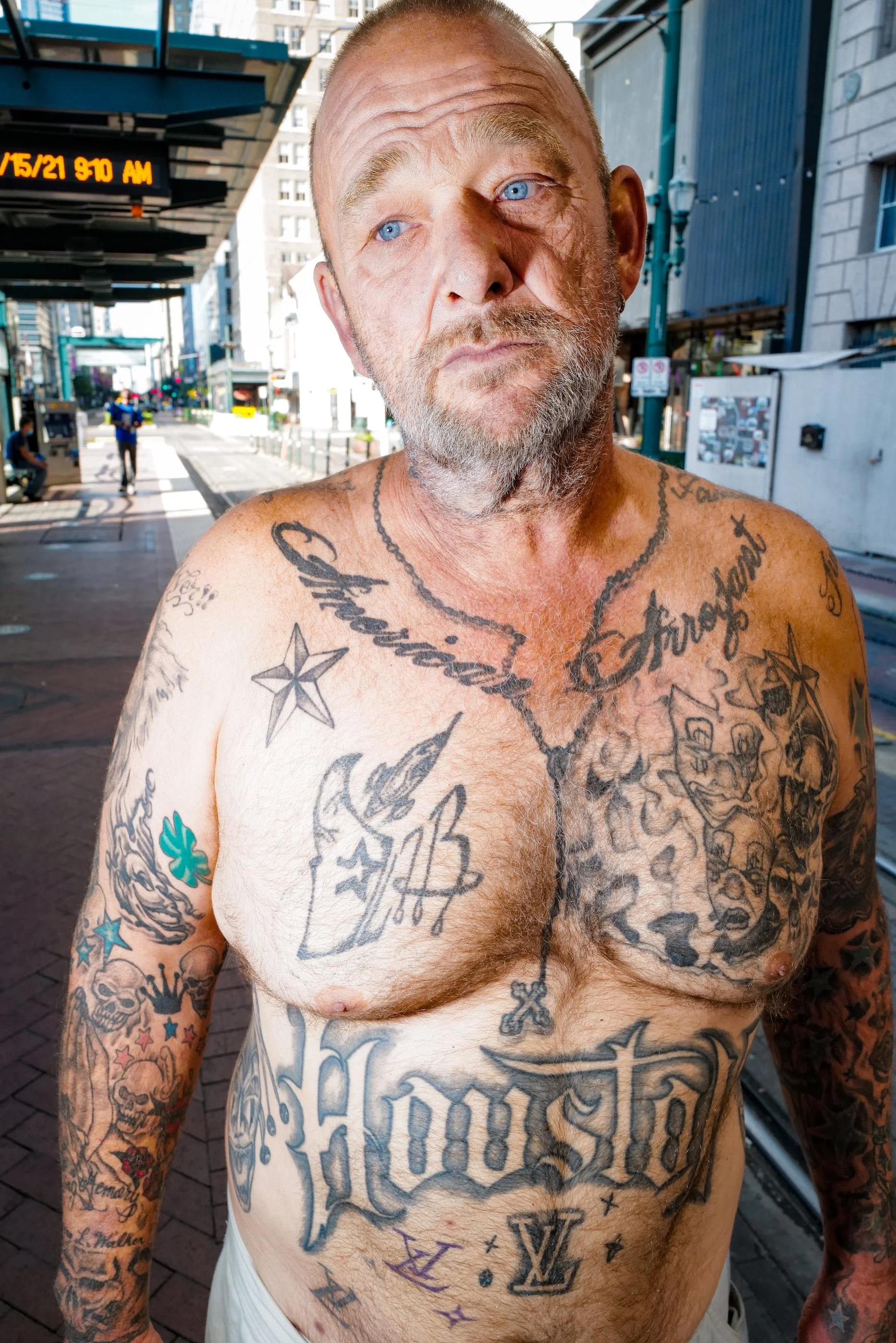 Man at Train Station, Houston 2021