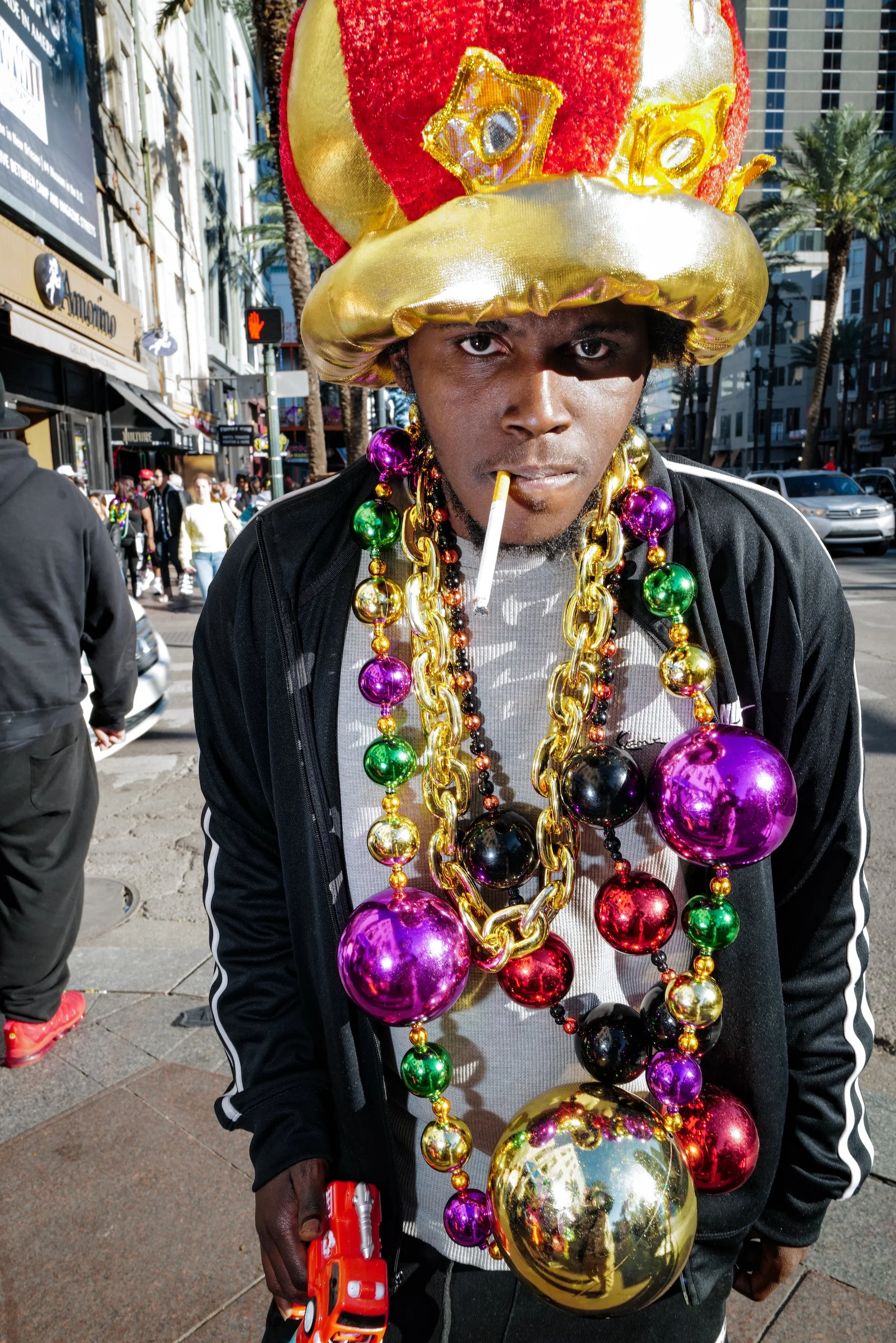 Young Man on Canal Street During Mardi Gras, New Orleans 2022