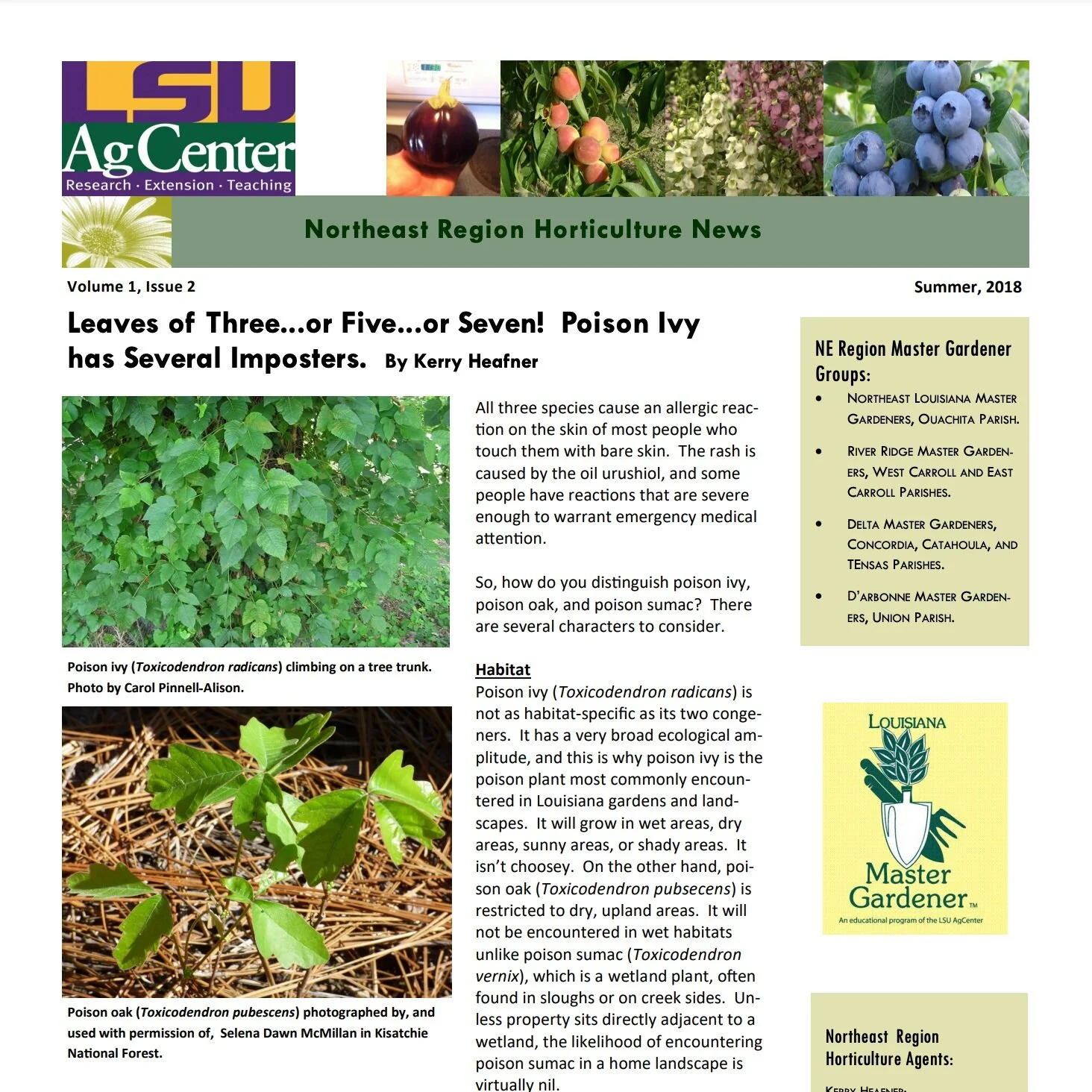 LSU AgCenter Northeast Region Horticulture News