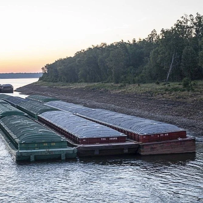 Barges Grounded By Low Water Halt Mississippi River Traffic