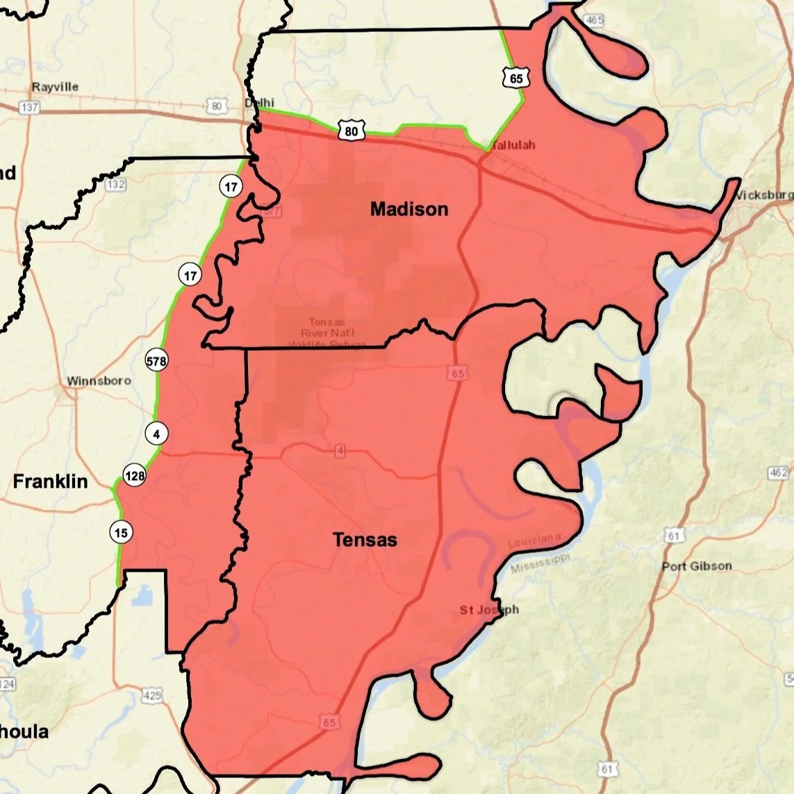 Franklin, Madison and Tensas Parishes CWD Control Area Regulations for the 2022-23 Deer Season