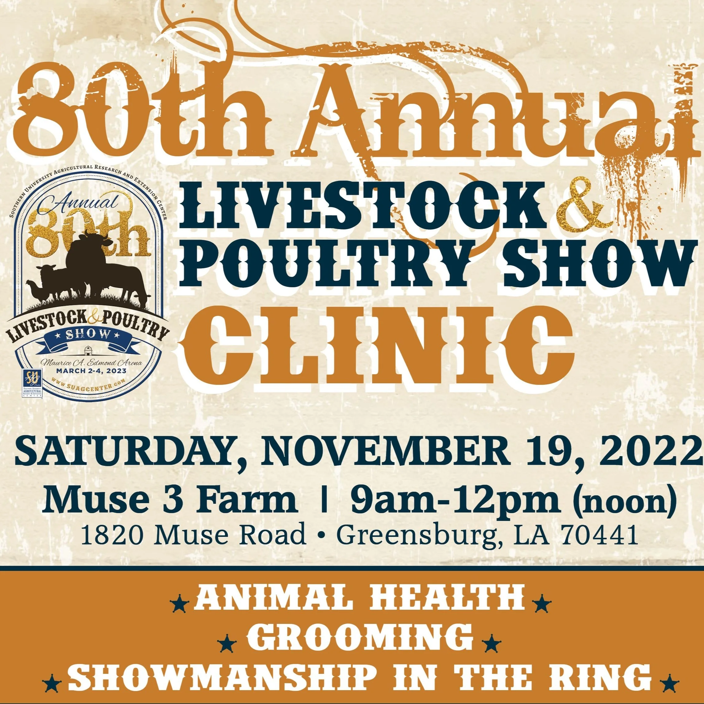 SU Ag Center set to host 80th Annual Livestock &amp; Poultry Show Clinic