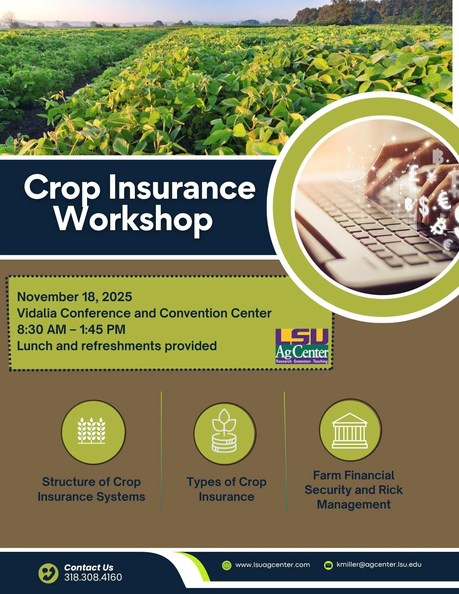 LSU AgCenter Plans Crop Insurance Workshop