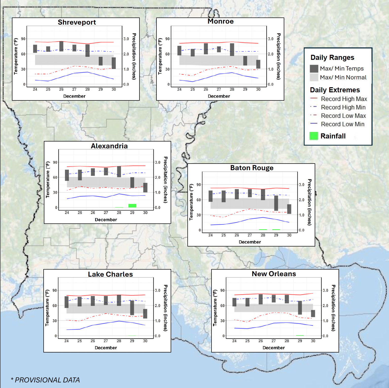 Louisiana Weekly Climate Review - December 17, 2025 – December 30, 2025