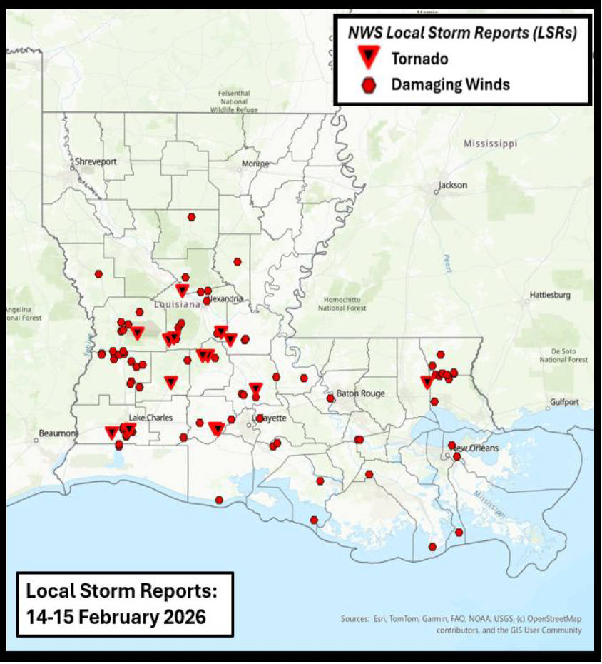 Louisiana Weekly Climate Summary -  February 11 – February 17, 2026