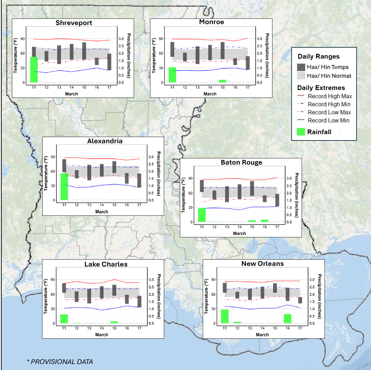Louisiana Weekly Climate Summary - March 11-17, 2026