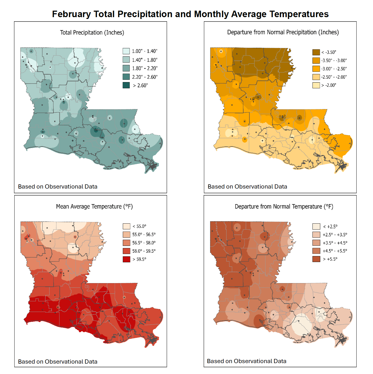 Louisiana Monthly Climate Review - February 2026