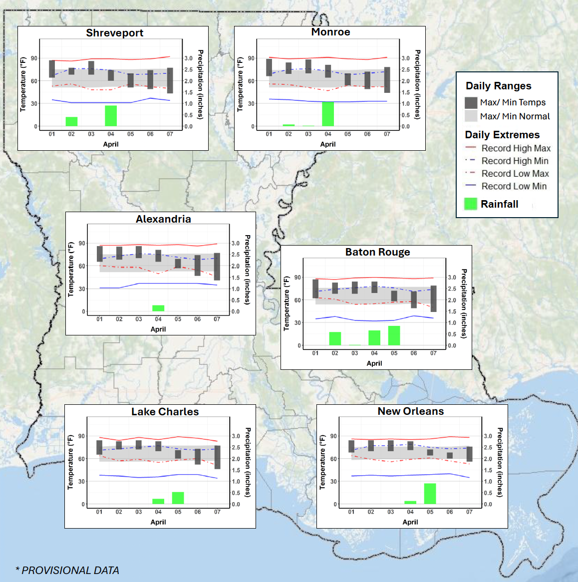 Louisiana Weekly Climate Summary - April 1 – April 7, 2026