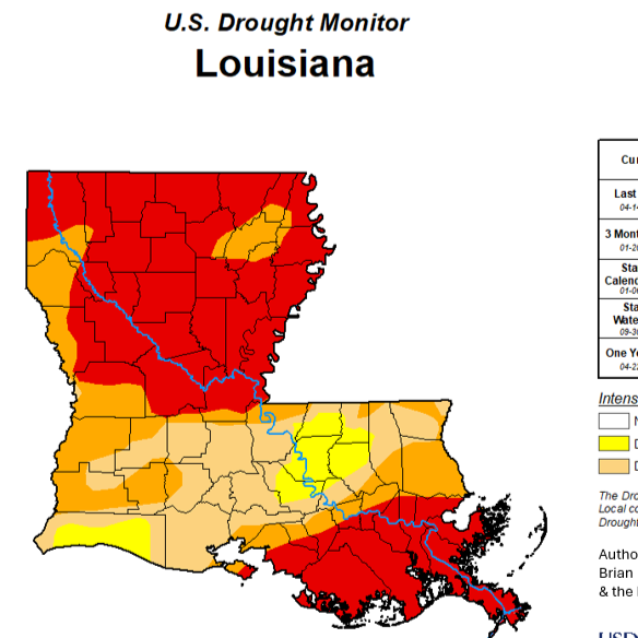 Louisiana Drought:  Already Bad and Only Getting Worse