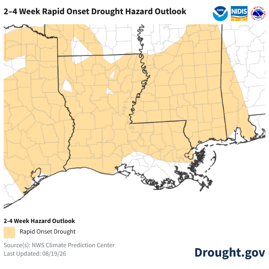 Louisiana Drought:  'Rapid-Onset' Concerns