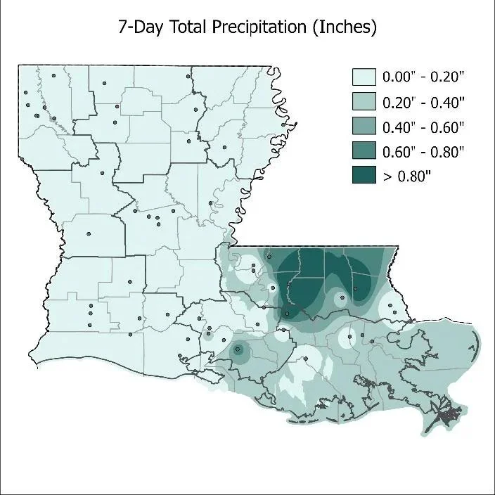 Louisiana Weekly Climate Summary: August 12-18, 2026
