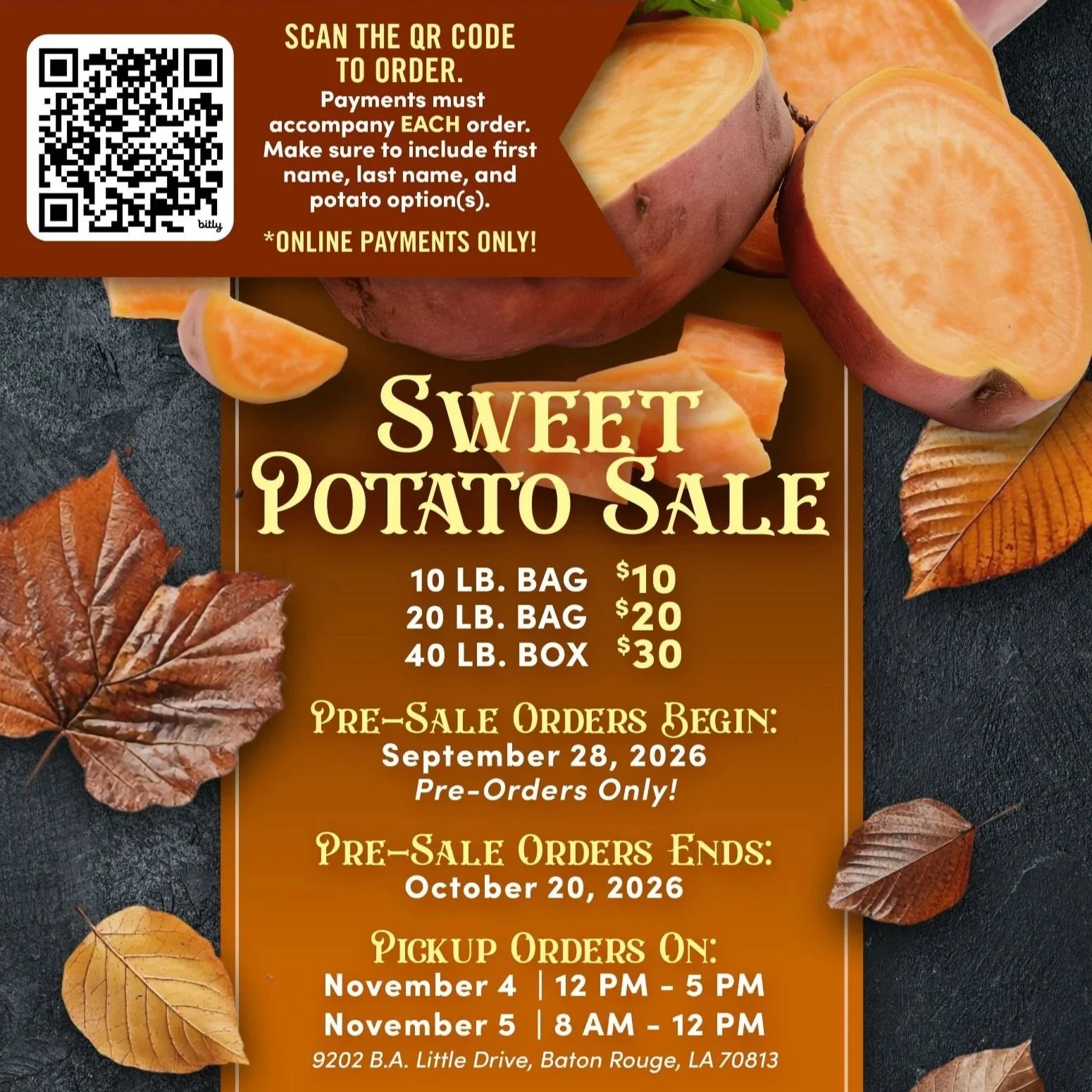 Southern University’s MANRRS Chapter Hosts Annual Sweet Potato Sale