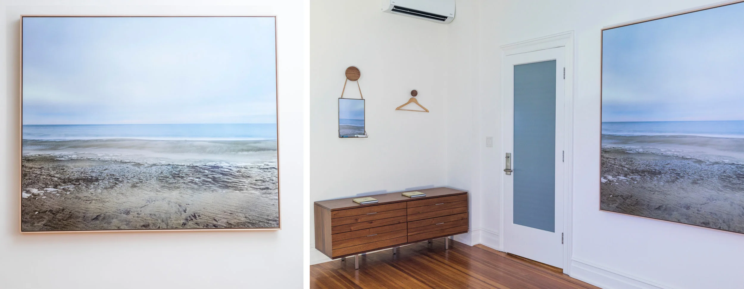 Installation shots from The Yard (above) and Lightning Whelk (below) exhibits. Framed works are 60x75”, varnished but unglazed (no glass), float-framed with oak. Inquire for more details.