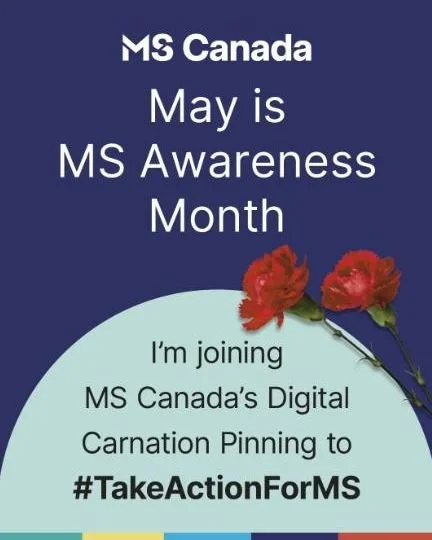 May is MS Awareness Month. I&rsquo;m sharing this digital carnation to show my support for Canadians affected by MS. @mscanadaofficial  #TakeActionForMS