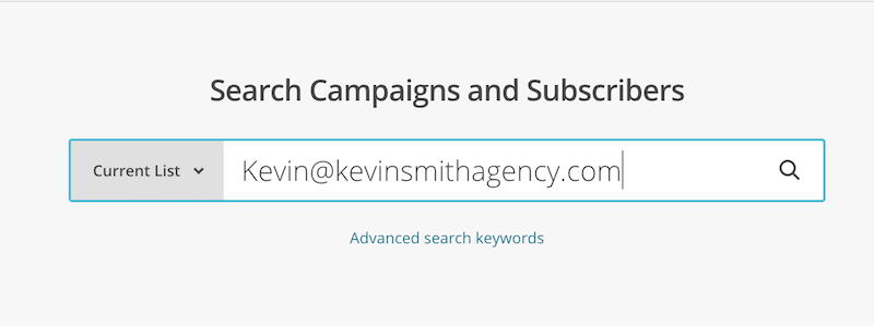 Search by the email you want to update