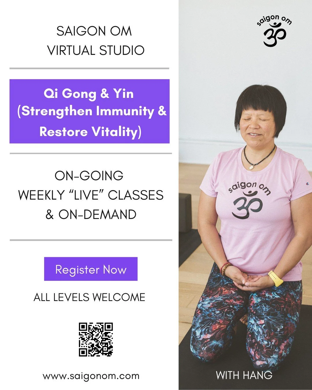 Weekly LIVE Online Qi Gong &amp; Yin Yoga 
Theme: Strengthen &amp; Nourish Wei (Protective) Qi 

Join our weekly live online classes where Qi Gong and Yin Yoga alternate each week, creating a balanced, holistic approach to nourishing Wei Qi, the body