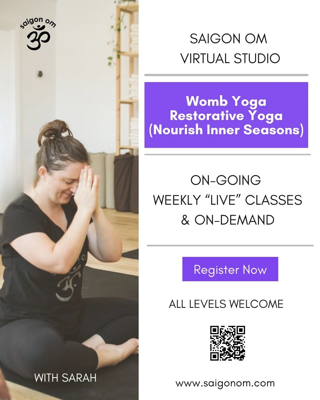 Tune into your inner rhythms with our alternative weekly live classes, switching each week between Womb Yoga and Restorative Yoga. These practices honor your cyclical wisdom and the seasons within, helping you nurture, restore, and flow with your nat