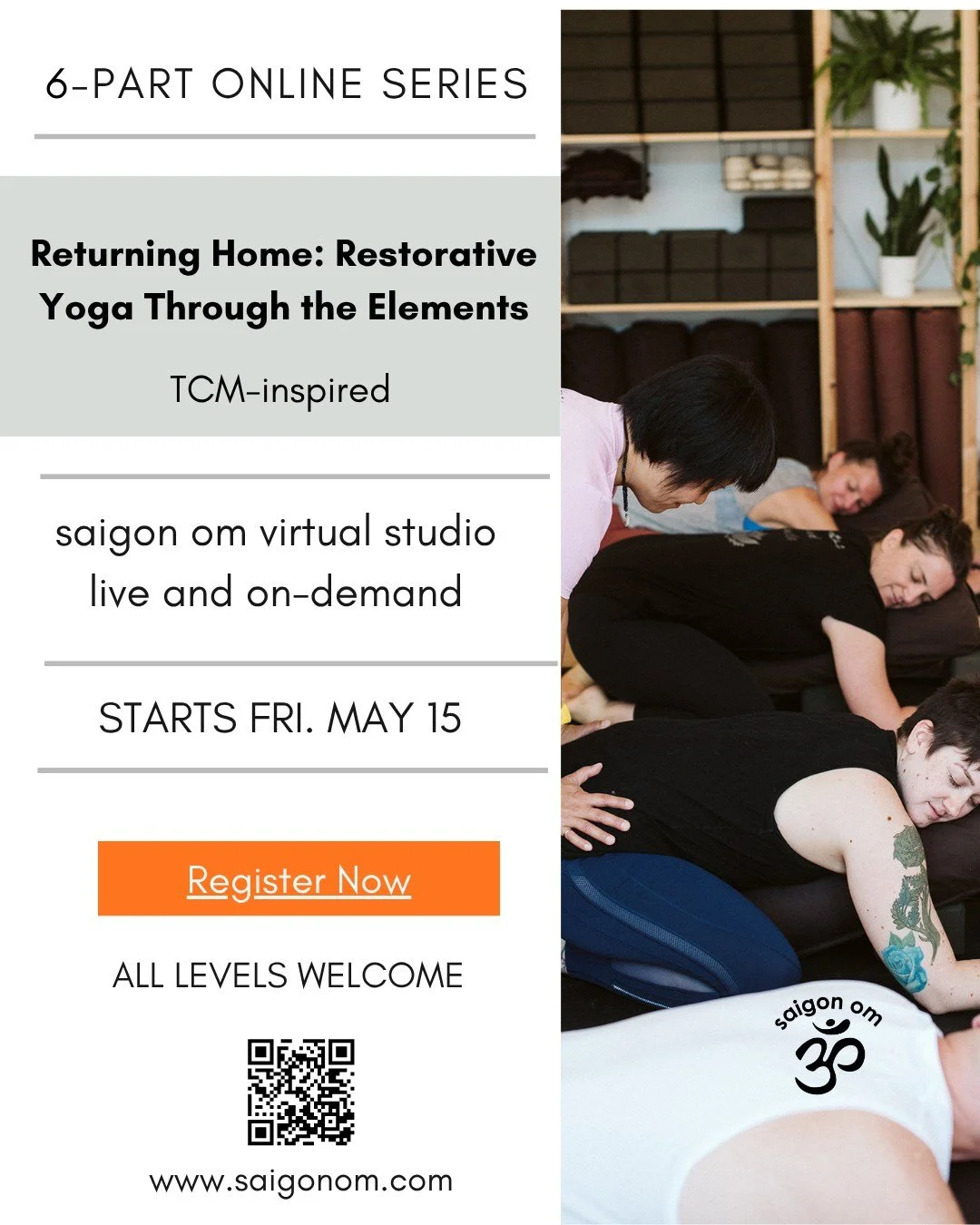 Hang will be kickstarting a new online series of Restorative Yoga through the lens of the Five Elements in Traditional Chinese Medicine. This 6-part journey is an invitation to slow down, soften, and return home to the body through deeply supported r