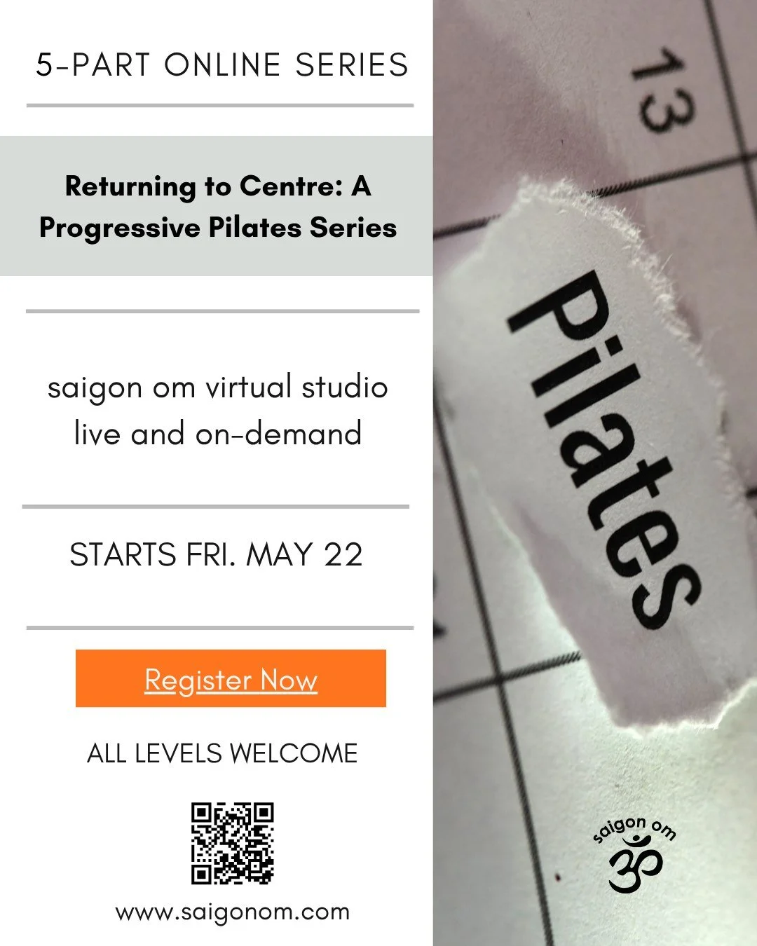 Join Hang for a 5-part online Pilates series, Returning to Centre: A Progressive Pilates Journey. This series is designed to gently build strength, stability, and body awareness from the ground up. Each class layers mindful movement in a progressive 