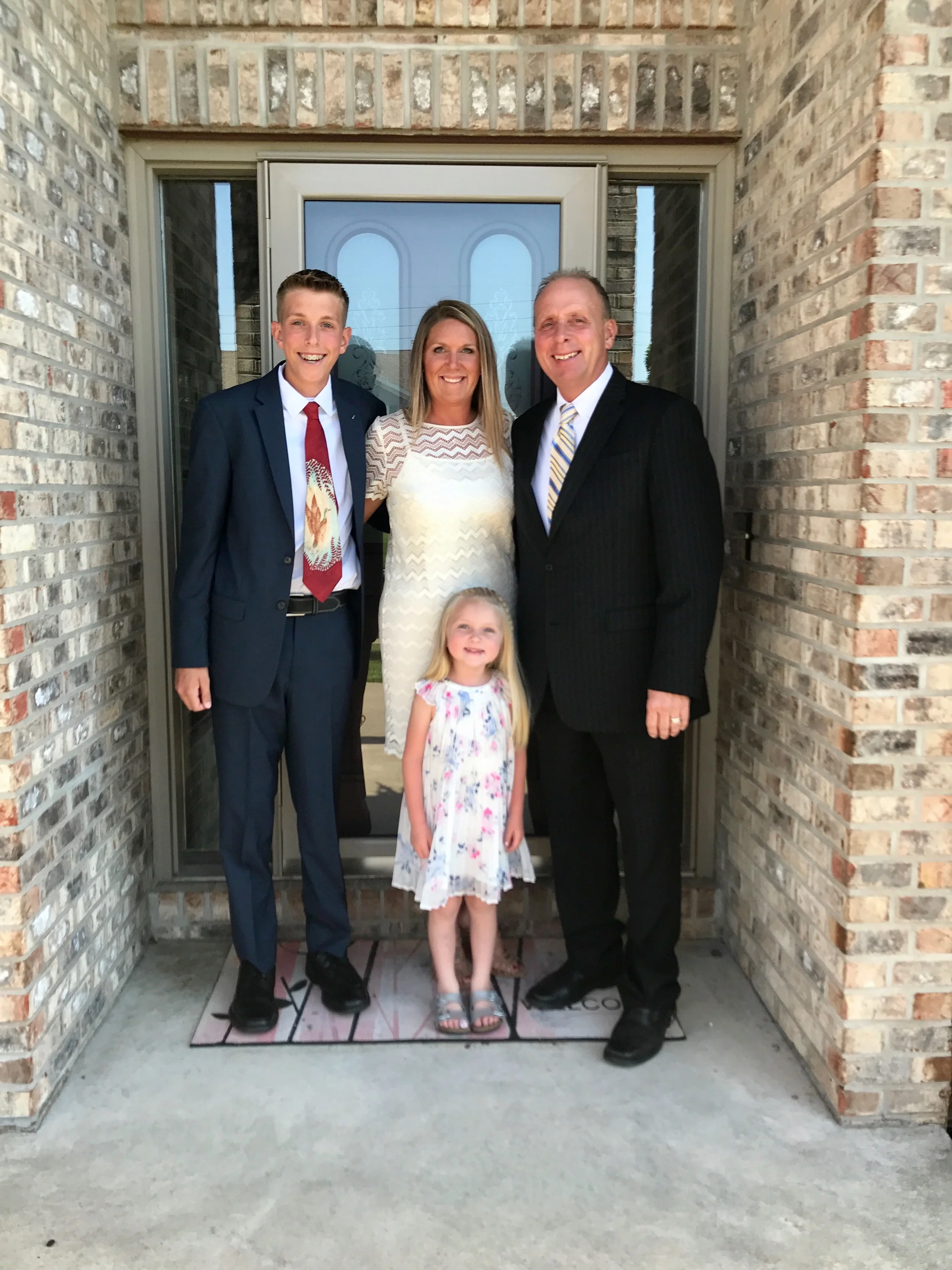 Bickett Family 2017 From Left to Right Jacob (JB) Bickett, Kristen Bickett, Christopher Bickett. Stella Bickett
